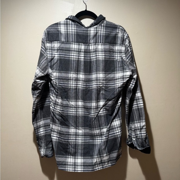 BARBOUR GREY PLAID FLANNEL BUTTON UP SHIRT Men’s M - Picture 8 of 11